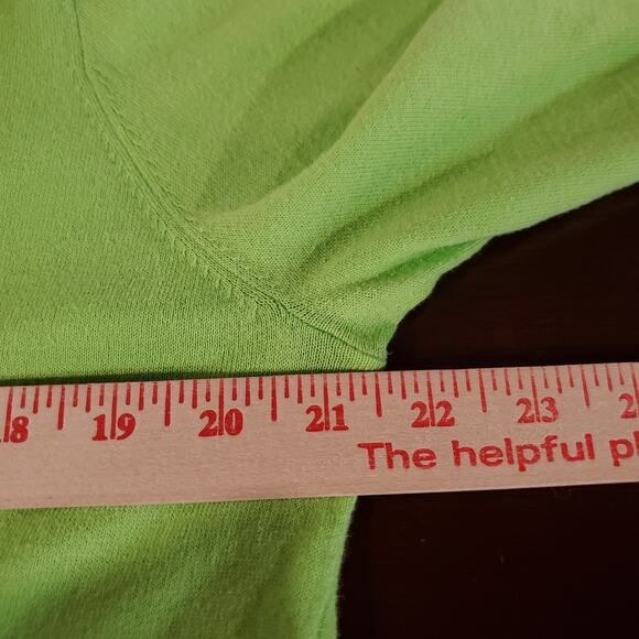 Vtg Chaps V-Neck Button Cardigan Size XL Preppy Country Club Old Money Green - Picture 8 of 9